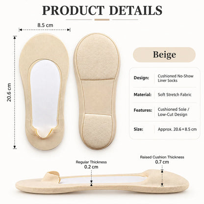 🧦 Cushioned No-Show Socks – Soft Padded Foot Liners