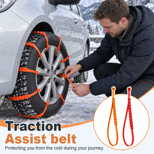 ❄️ Universal Winter Tire Traction Straps – Reinforced Anti-Slip Snow & Ice Grip