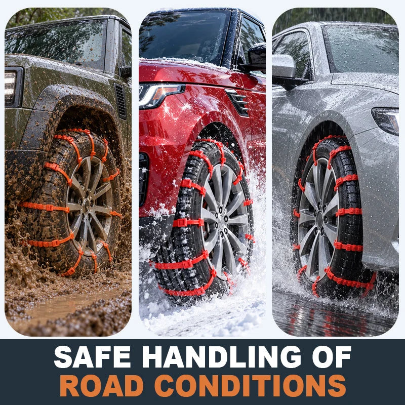 ❄️ Universal Winter Tire Traction Straps – Reinforced Anti-Slip Snow & Ice Grip