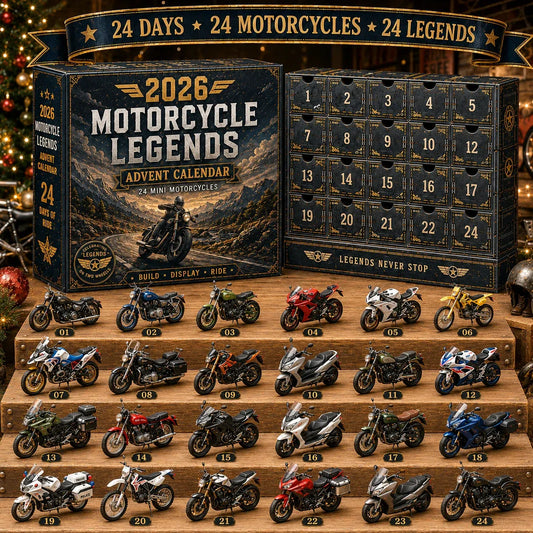 🎄LAST DAY 49% OFF -🏍️2026 Motorcycle Legends 3D Advent Calendar – 24 Days, 24 Mini Motorcycles, 24 Legendary Rides