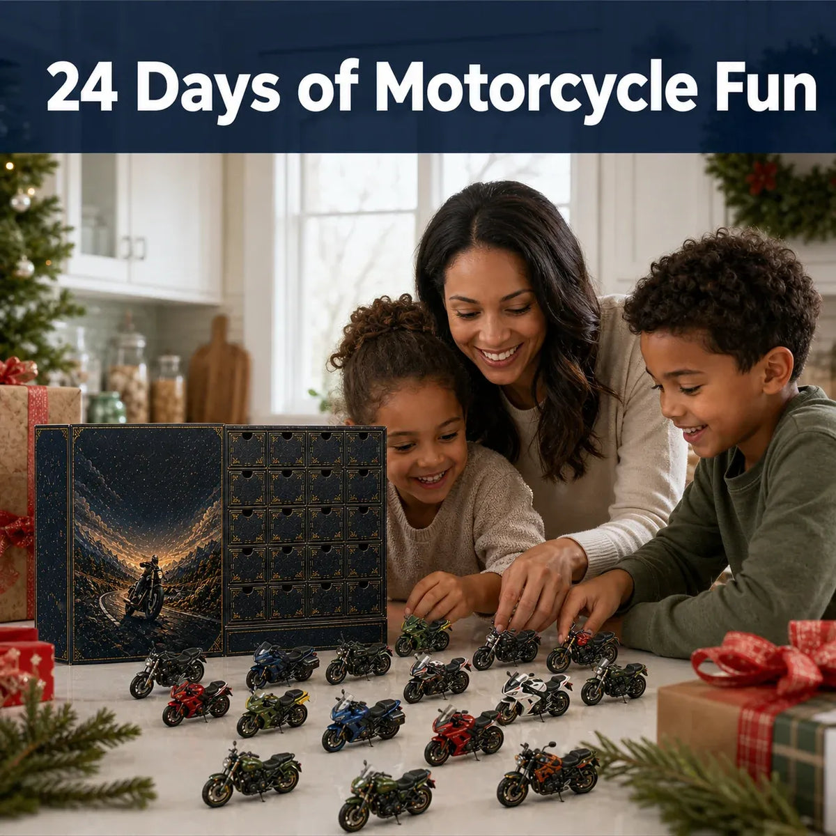 🎄LAST DAY 49% OFF -🏍️2026 Motorcycle Legends 3D Advent Calendar – 24 Days, 24 Mini Motorcycles, 24 Legendary Rides