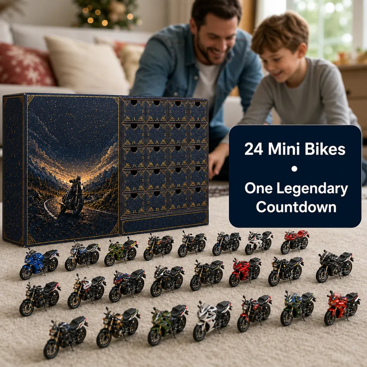 🎄LAST DAY 49% OFF -🏍️2026 Motorcycle Legends 3D Advent Calendar – 24 Days, 24 Mini Motorcycles, 24 Legendary Rides