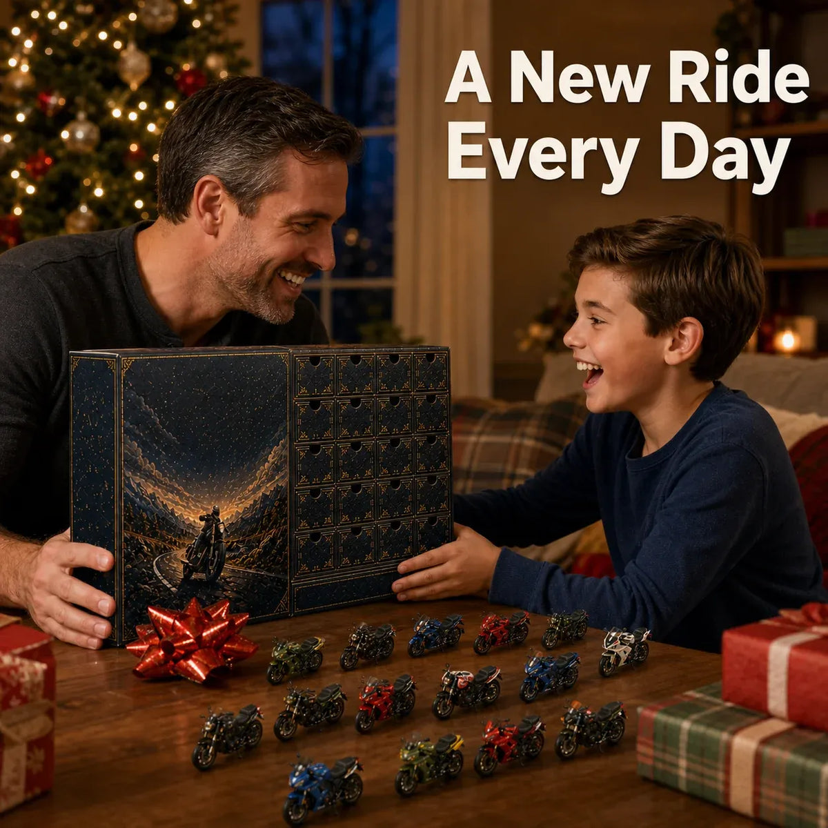 🎄LAST DAY 49% OFF -🏍️2026 Motorcycle Legends 3D Advent Calendar – 24 Days, 24 Mini Motorcycles, 24 Legendary Rides