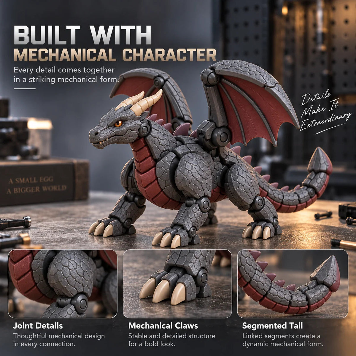 🔥🐉 Guardian Dragon Egg — Transforming Dragon Figure with Sculpted Details