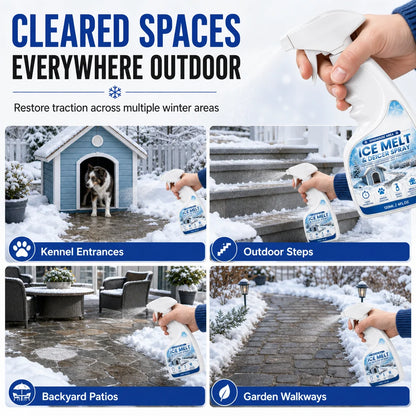 ❄️ Outdoor Ice Melting Spray – Easy Ice & Frost Removal for Steps, Patios & Walkways🍀