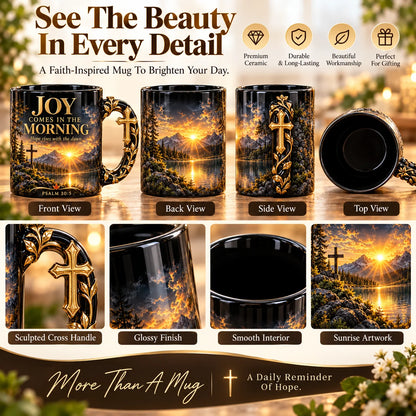 ☀️✝️Joy Comes in the Morning™ Heat-Reveal Ceramic Faith Mug🙏Inspirational Christian Coffee Cup