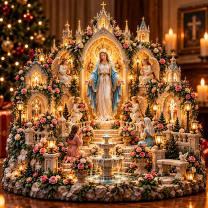 🪽 A Mother's Love, A Light of Grace ✨ Virgin Mary LED Sanctuary – Faith, Hope & Everlasting Love