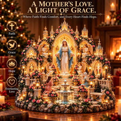 🪽 A Mother's Love, A Light of Grace ✨ Virgin Mary LED Sanctuary – Faith, Hope & Everlasting Love