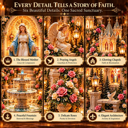 🪽 A Mother's Love, A Light of Grace ✨ Virgin Mary LED Sanctuary – Faith, Hope & Everlasting Love