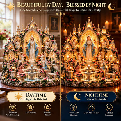 🪽 A Mother's Love, A Light of Grace ✨ Virgin Mary LED Sanctuary – Faith, Hope & Everlasting Love