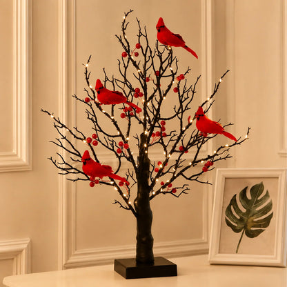 ✨ 2026 Vintage Glowing Cardinal Tree
