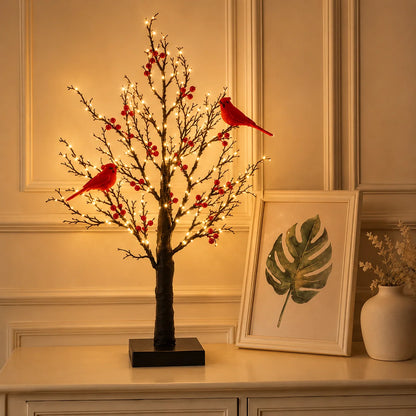 ✨ 2026 Vintage Glowing Cardinal Tree