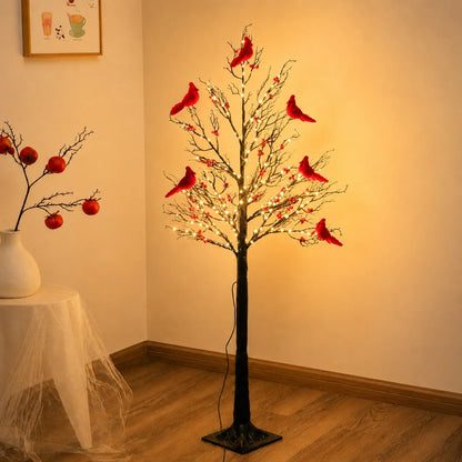 ✨ 2026 Vintage Glowing Cardinal Tree