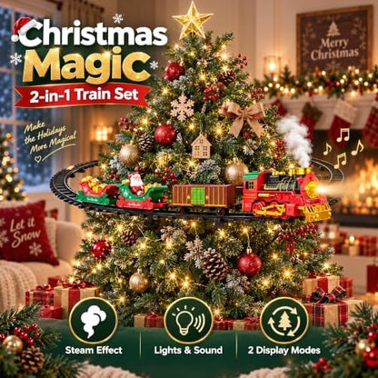 🎁 LAST DAY 50% OFF 🚂 2-in-1 Christmas Tree Train Set 🎄