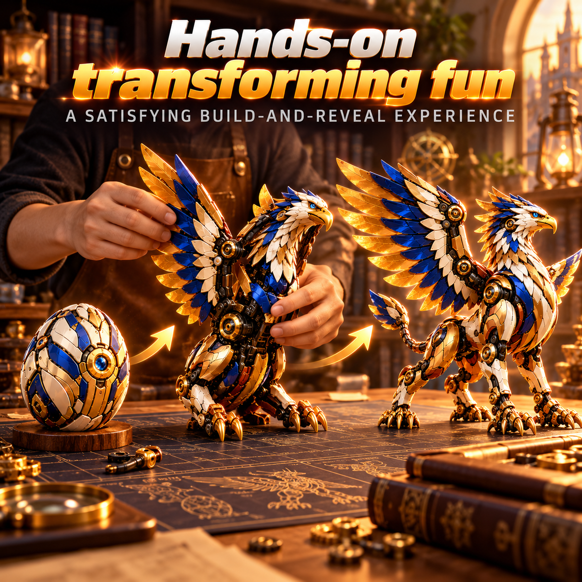 🦅 2-in-1 Transforming Mechanical Griffin Egg – Winged Fantasy Figure