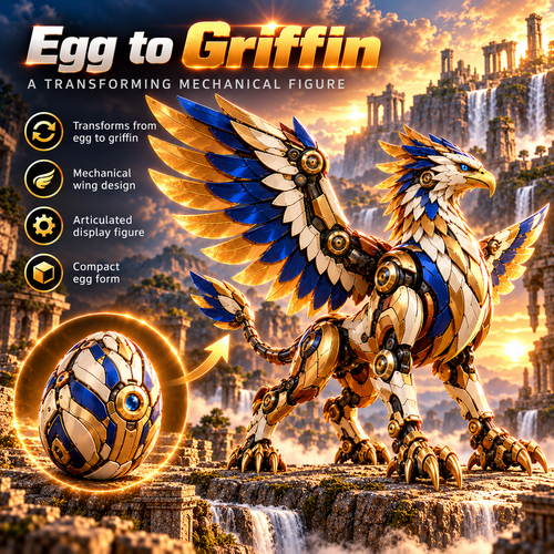 🦅 2-in-1 Transforming Mechanical Griffin Egg – Winged Fantasy Figure