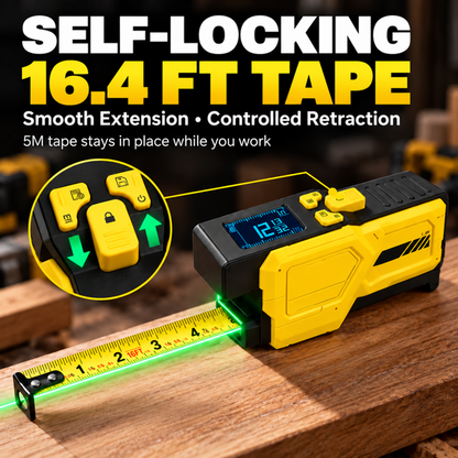 📏 3-in-1 Digital Laser Tape Measure  – 16.4 FT Self-Locking Tape with LCD Display & USB-C Charging⚡