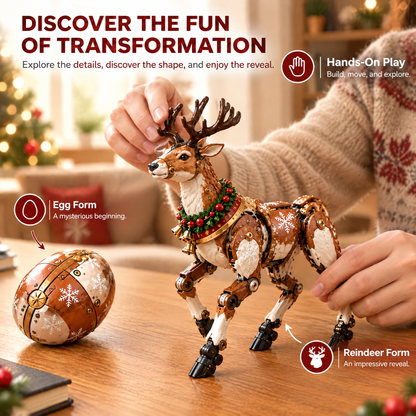🎄🦌 ReindeerMorph – Egg to Christmas Reindeer Transforming Mechanical Toy