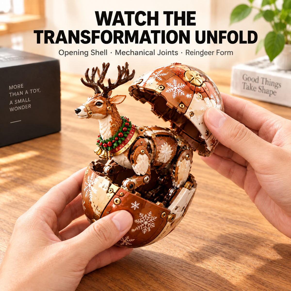 🎄🦌 ReindeerMorph – Egg to Christmas Reindeer Transforming Mechanical Toy
