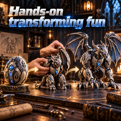 2 forms · 1 gothic guardian From Mechanical Egg to Gothic Gargoyle Start with a compact stone-metal egg