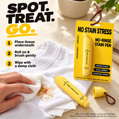 Portable Dual-Head Stain Remover Pen✨ Instant No-Rinse Emergency Spot Cleaner for Clothes, Oil & Coffee Stains⏳
