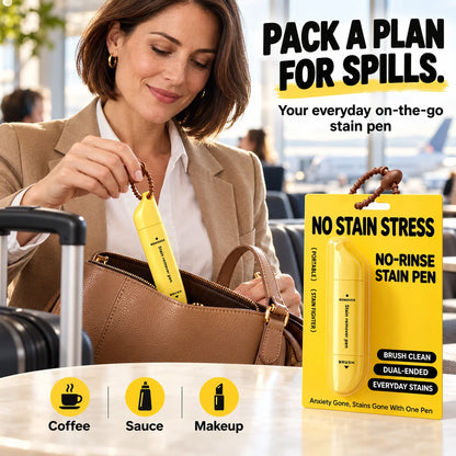 Portable Dual-Head Stain Remover Pen✨ Instant No-Rinse Emergency Spot Cleaner for Clothes, Oil & Coffee Stains⏳