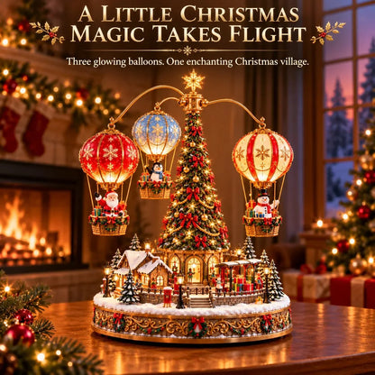 🎅🎈 Santa’s Sky Journey – Animated Lighted Christmas Balloon Village