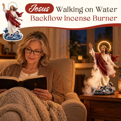 🕊️ Jesus Walking On Water Backflow Incense Burner – Spiritual Prayer Table Decor!