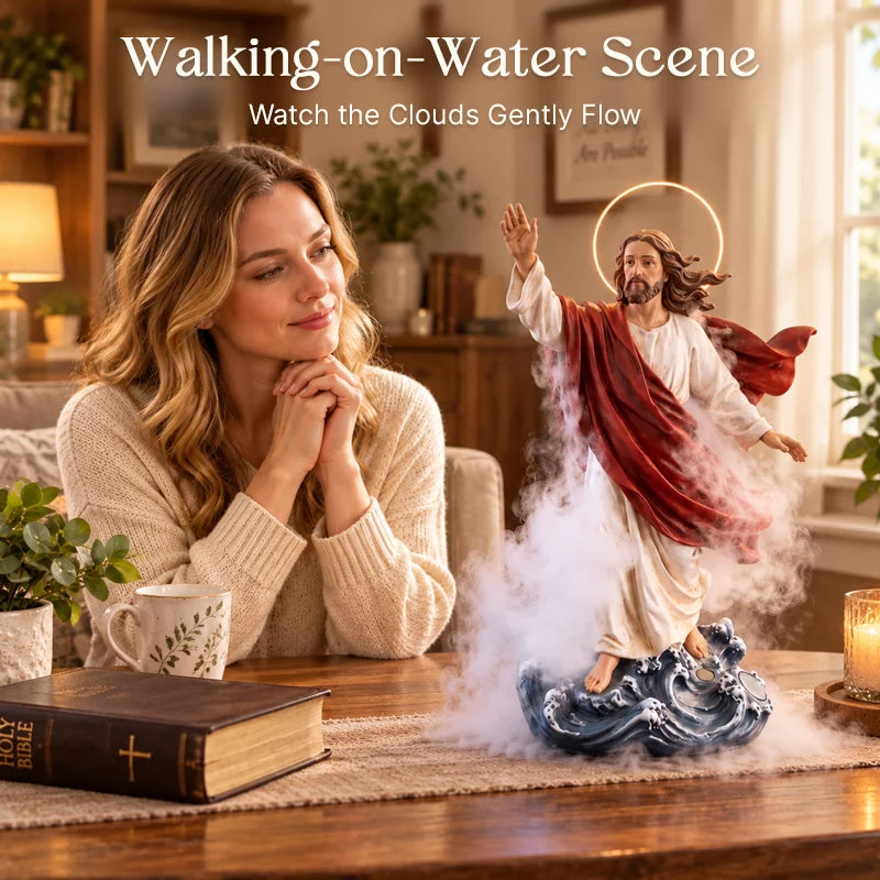 🕊️ Jesus Walking On Water Backflow Incense Burner – Spiritual Prayer Table Decor!