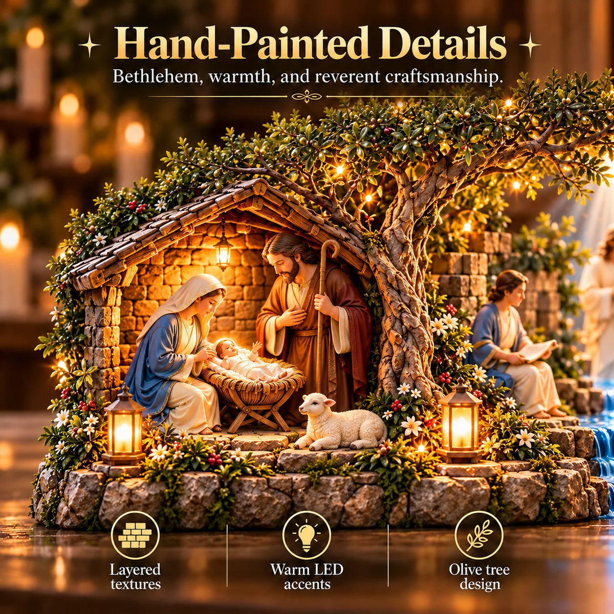 ✝️✨ The Journey of Jesus™ – Lighted 3D Biblical Story Centerpiece | Six Sacred Moments of Faith