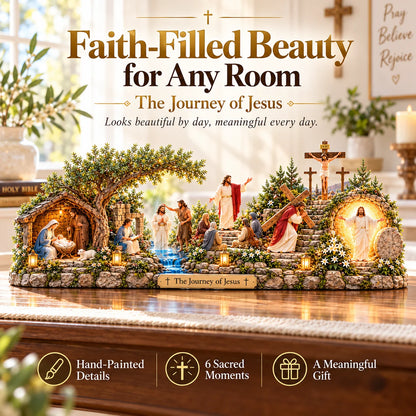 ✝️✨ The Journey of Jesus™ – Lighted 3D Biblical Story Centerpiece | Six Sacred Moments of Faith