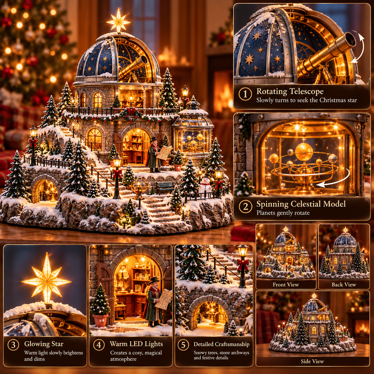 🔭observatory Christmas Star Dome – Festive Winter Holiday Display