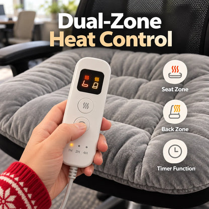 🔥 Heated Chair Cushion – Dual-Zone Fast-Warming Seat & Back Pad