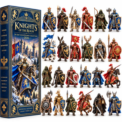 Knights of the Realm 2026 – 24-Day Medieval Legends Countdown Calendar with 24 Unique Knight Miniatures, Fantasy Collectible Gift for Medieval & Knight Lovers