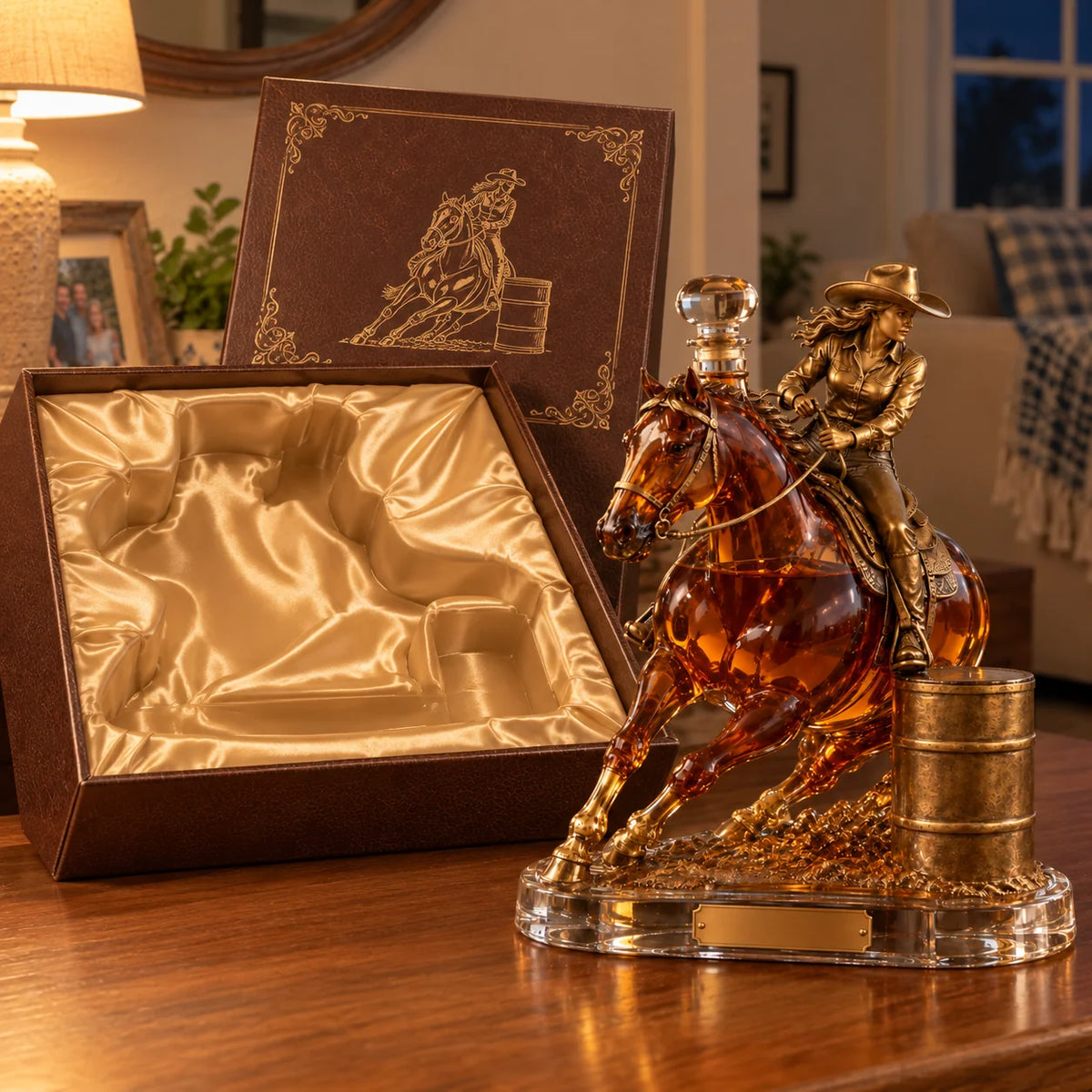 🐎🥃 Ride Hard, Pour Proud | Cowgirl Barrel Racing Whiskey Decanter