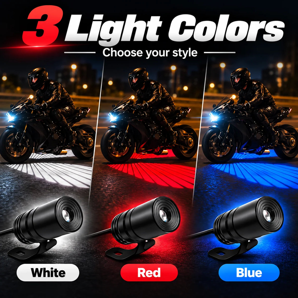🏍️ Dual Motorcycle Laser Projector Lights!!!