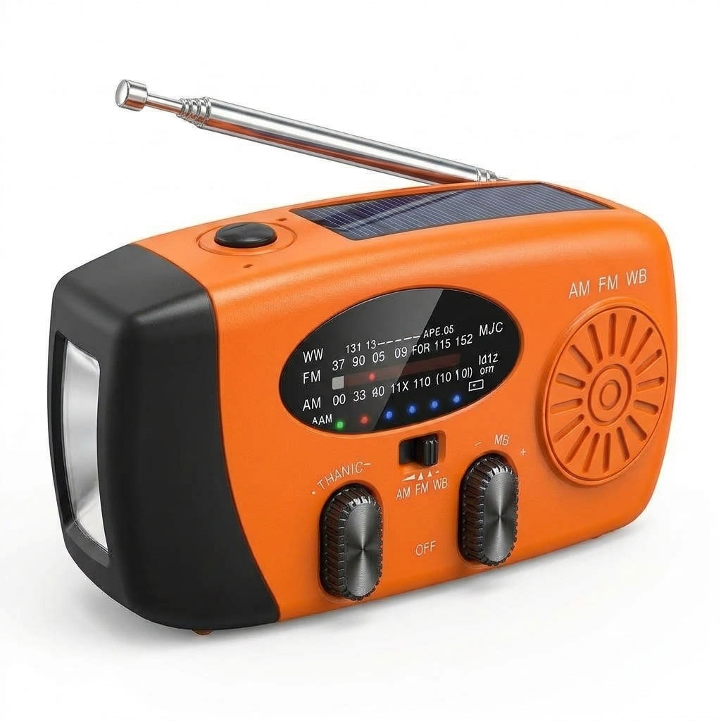 Multifunctional Portable Solar Emergency Radio – Power Bank, Hand Crank & Weather Alert for Outdoor & Crisis Preparedness