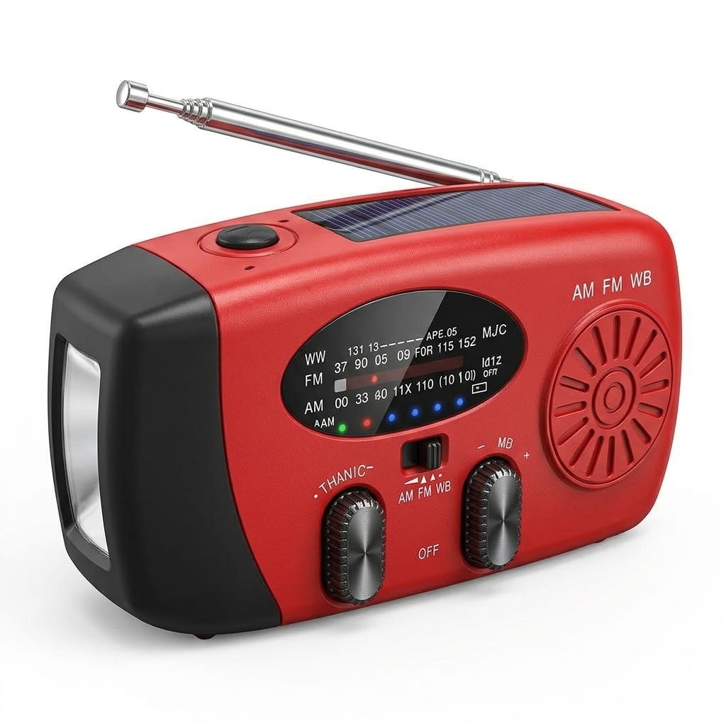 Multifunctional Portable Solar Emergency Radio – Power Bank, Hand Crank & Weather Alert for Outdoor & Crisis Preparedness