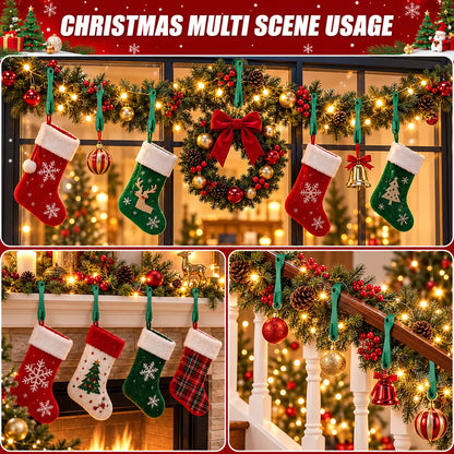 🎅🎄12/24 Pack Reusable Silicone Adhesive Christmas Garland Hooks 7.87"