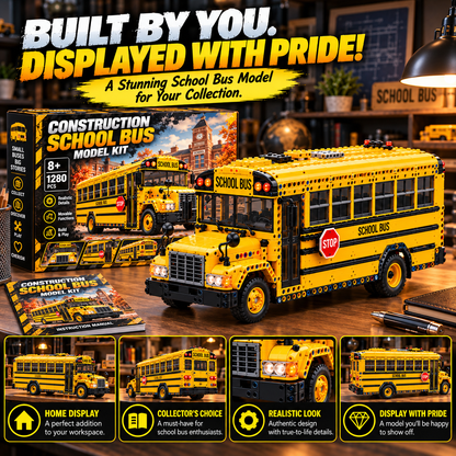 🚌 Build Your Own School Bus! 🔧Construction Model Kit