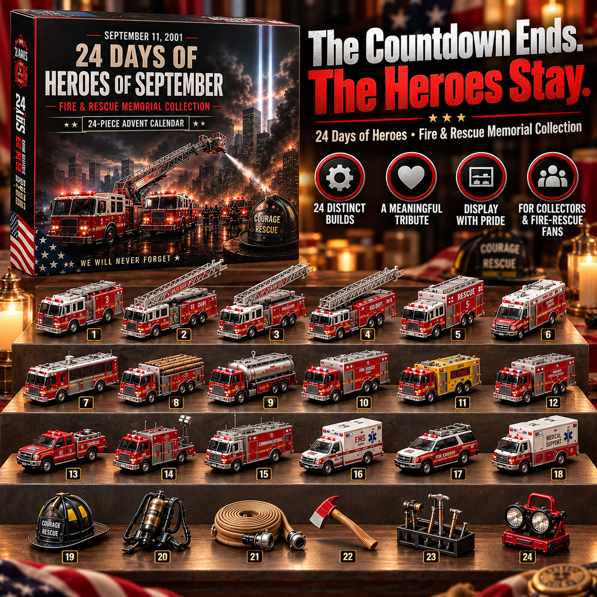 🚒 24 Days of Heroes – Fire & Rescue Memorial Collector Calendar