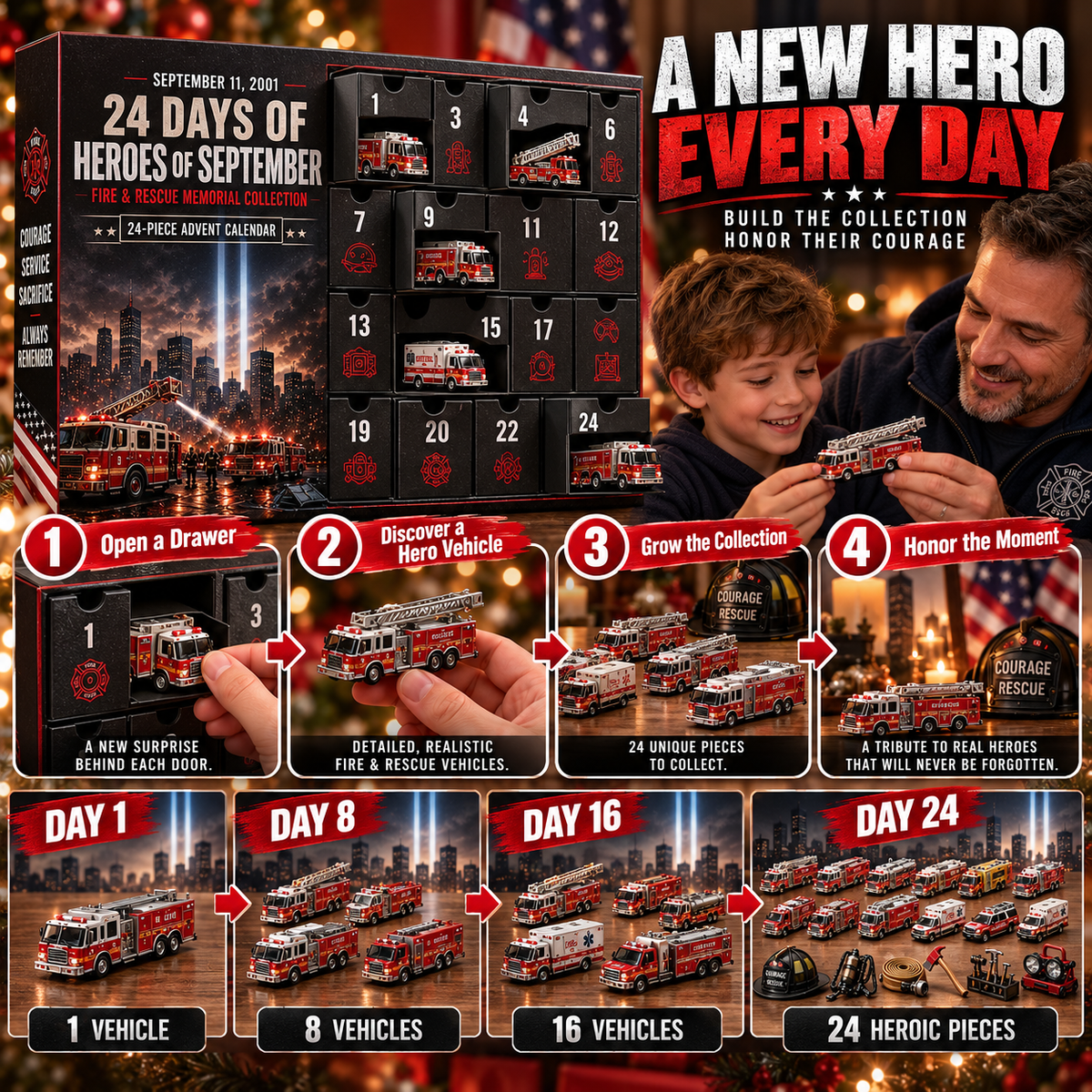 🚒 24 Days of Heroes – Fire & Rescue Memorial Collector Calendar