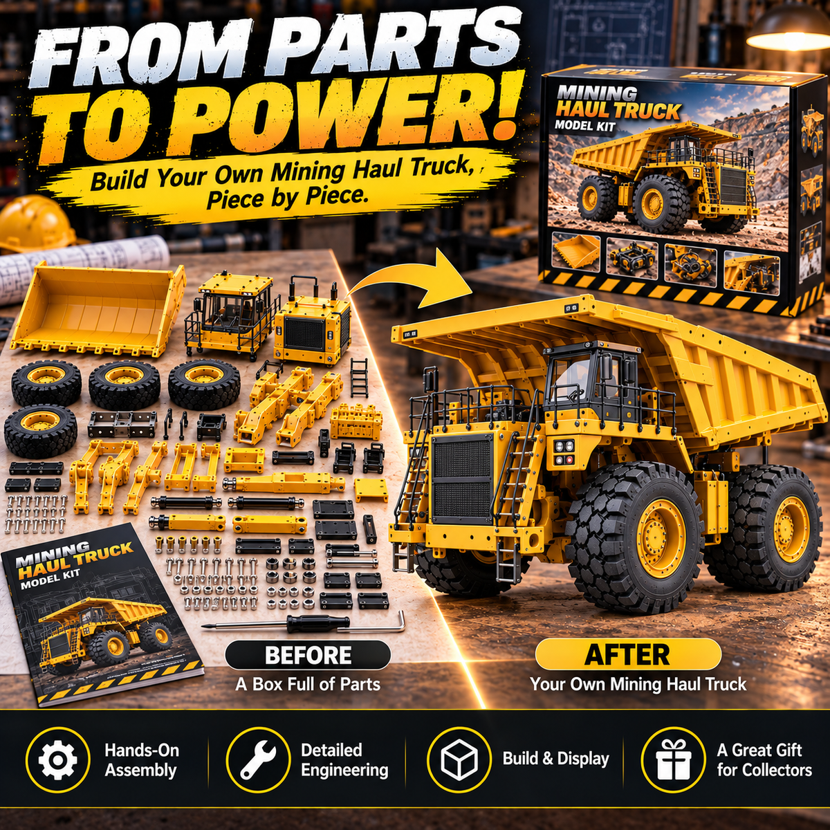 🚜 Mining Haul Truck Model Kit ⚙️ Build Your Own Heavy-Duty Mining Truck