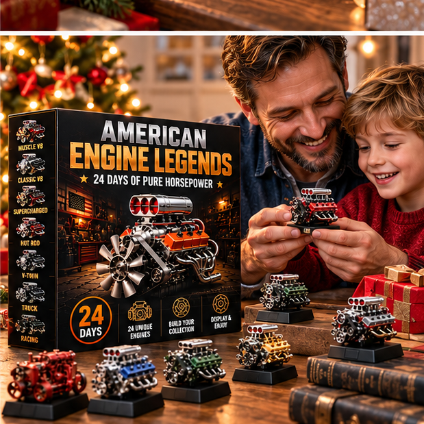 🏎️ American Engine Legends – 24 Days of Pure Horsepower Advent Calendar 🎄 | Mini Engine Collection for Car Lovers