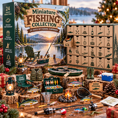 🎣 Miniature Fishing Collection – 24 Days of Fishing Surprises Advent Calendar 🎄 | Christmas Gift for Fishing Lovers