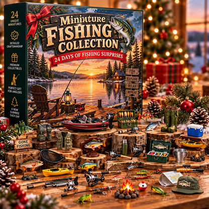 🎣 Miniature Fishing Collection – 24 Days of Fishing Surprises Advent Calendar 🎄 | Christmas Gift for Fishing Lovers