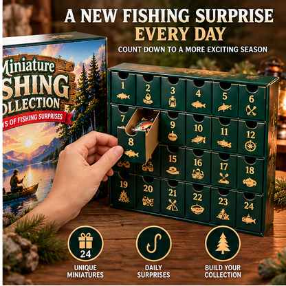 🎣 Miniature Fishing Collection – 24 Days of Fishing Surprises Advent Calendar 🎄 | Christmas Gift for Fishing Lovers
