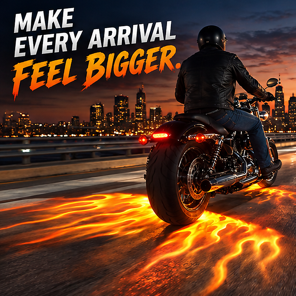 ⚔️ Neon Katana Motorcycle Ground Projection Light – Eye-Catching LED Sword Effect for Night Riders