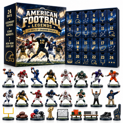 🏈 American Football Legends – 24 Days of Gridiron Greats Advent Calendar 🎄 | Football Collectibles & Christmas Gift