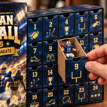 🏈 American Football Legends – 24 Days of Gridiron Greats Advent Calendar 🎄 | Football Collectibles & Christmas Gift